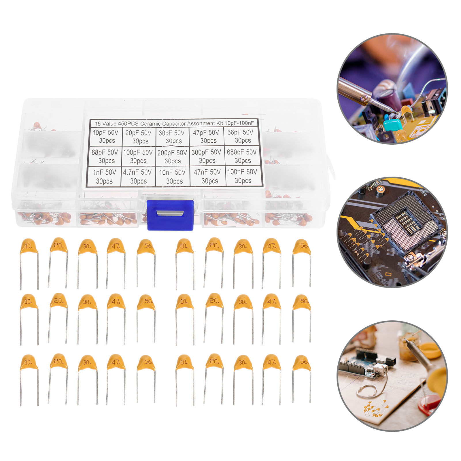 Electronics Repair Hobby - مجموعة متنوعة من المكثفات السيراميكية عالية