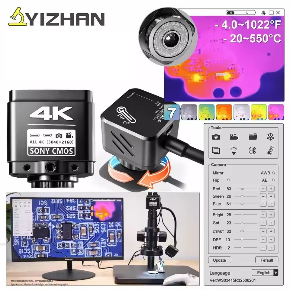 كاميرا مجهر حراري YIZHAN بدقة  - مراجعة Electronics Repair Tools وسعره